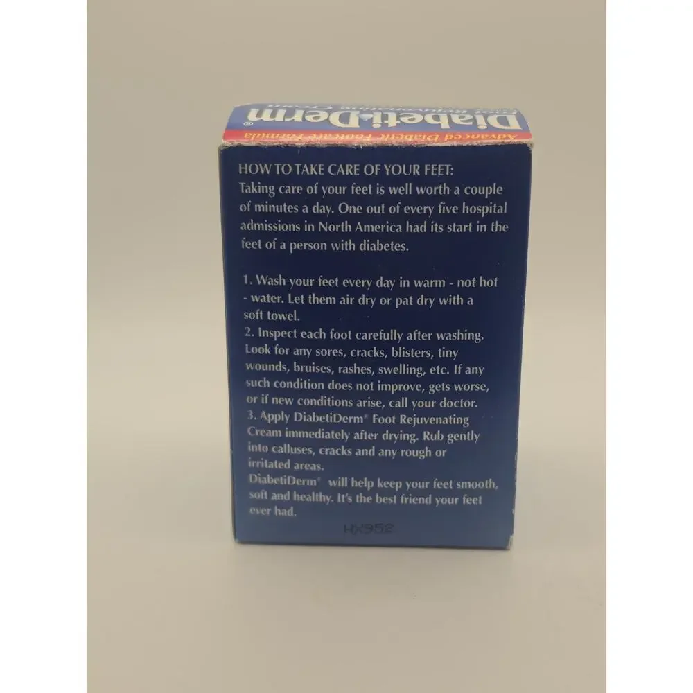 DiabetiDerm Foot Rejuvenating Cream 4oz NEW Sealed